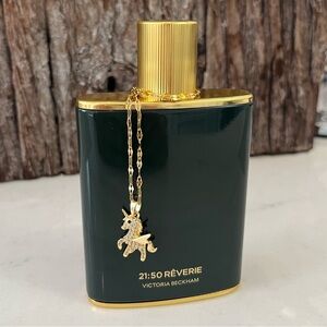 18K Gold Plated Unicorn Pendant Necklace Zirconia Charm Chain NWT